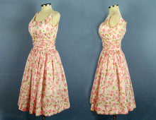 Load image into Gallery viewer, 1950s Jerry Gilden Pink Roses Bombshell Swing Dress