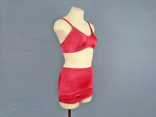Load image into Gallery viewer, 1940s Bikini Bathing Suit Raspberry Pink Satin Sea Goddess Original Swimsuit