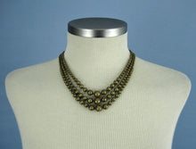 Load image into Gallery viewer, 1940s Brass Ball Bead Necklace Multi Strand