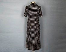Load image into Gallery viewer, 1960s Shift Dress Navy Blue White Polka Dot