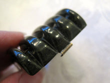 Load image into Gallery viewer, 1930s Art Deco Belt Buckle Cape Clasp Dark Green Marbled Bakelite