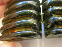 Load image into Gallery viewer, 1930s Art Deco Belt Buckle Cape Clasp Dark Green Marbled Bakelite