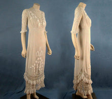 Load image into Gallery viewer, 1910s Edwardian Wedding Gown Openwork Embroidered White Cotton Scalloped
