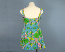 Load image into Gallery viewer, 1960s Bathing Suit Blue Floral One Piece Swimsuit Muriel