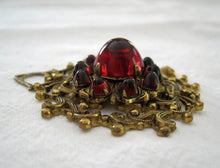 Load image into Gallery viewer, 1920s Art Deco Bohemian Pendant Domed Czech Glass Cabochons
