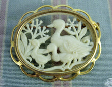 Load image into Gallery viewer, 1920s Pin Brooch French Celluloid Ducks Silhouette Pin
