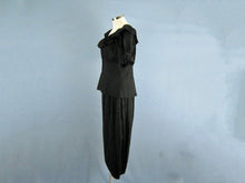 Load image into Gallery viewer, 1900s Victorian Edwardian Swimsuit Black Cotton 2-Piece Bathing Suit