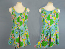 Load image into Gallery viewer, 1960s Bathing Suit Blue Floral One Piece Swimsuit Muriel
