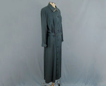 Load image into Gallery viewer, 1940s Shirt Dress Slate Blue WWII Era De De Johnson California
