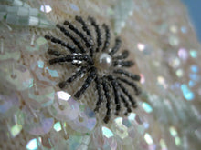 Load image into Gallery viewer, 1950s Heavily Beaded Cream Wool Sweater Anemones Jordan Marsh Young Elegants