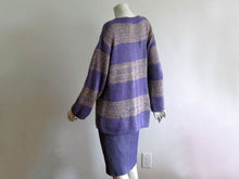 Load image into Gallery viewer, 1980s Marimekko Heathered Purple Knit Sweater Suit Marja Suna
