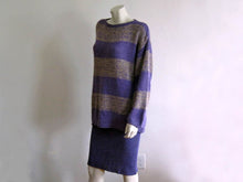 Load image into Gallery viewer, 1980s Marimekko Heathered Purple Knit Sweater Suit Marja Suna