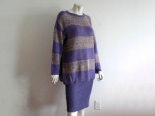 Load image into Gallery viewer, 1980s Marimekko Heathered Purple Knit Sweater Suit Marja Suna