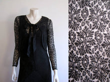 Load image into Gallery viewer, 1920s 1930s Silk Dress & Matching Bolero Bias Cut Illusion Lace XS Small