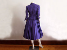 Load image into Gallery viewer, 1950s Purple Taffeta Party Swing Dress Madeleine Fauth