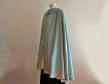 Load image into Gallery viewer, 1900s Edwardian Cape Blue Wool & Metal Lace with Bumble Bees Appliques