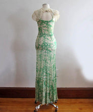 Load image into Gallery viewer, 1930s Silk Dress Floral Print Silk Sheath Gown