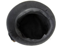 Load image into Gallery viewer, 1920s Black Felt Cloche Hat Earth Tone Flower