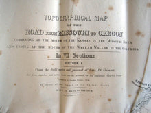 Load image into Gallery viewer, 1846 Topographical Map Missouri to Oregon Complete 7 Sections JC Fremont & Charles Preuss