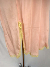 Load image into Gallery viewer, 1920s Pink Silk Step-In Teddy Lace Trim Embroidered Silk Leaves Appliques Buttoned Gusset