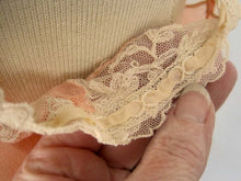 Load image into Gallery viewer, Deadstock 1920s Peach Silk Crepe Step-In Teddy Floral Net Lace Silk Ribbon Flower