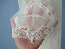 Load image into Gallery viewer, 1920s Embroidered White Silk Net Lace Wedding Dress