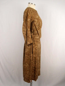 1960s Alper Schwartz Gold Silk Blouson Dress