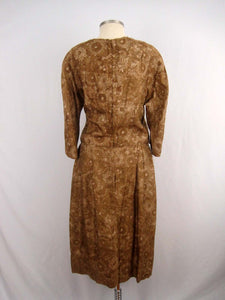 1960s Alper Schwartz Gold Silk Blouson Dress