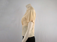 Load image into Gallery viewer, 40s Style Beige Silk Blouse Westminster Lace Hong Kong