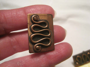1950s Mid Century Modernist Chenet Copper Earrings Screw Back Winifred Mason Chenet