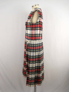 1960s Abe Schrader Plaid Kilt Dress / Small Sleeveless Dress
