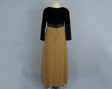 Load image into Gallery viewer, 1960s Black Polka Dot Velvet Gown Velvet Burnout Arnold Scaasi Couture 
