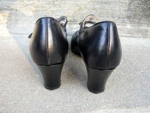 1930s Art Deco Mary Jane Pumps Enna Jettick Peep Toe Shoes Deadstock