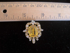 Antique Victorian Edwardian Topaz Seed Pearl Pendant Brooch