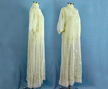 Load image into Gallery viewer, 1920s Embroidered White Silk Net Lace Wedding Dress