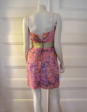 Load image into Gallery viewer, 1960s Strappy Mini Dress Pink Purple Silk Party Dress Sam Friedlander