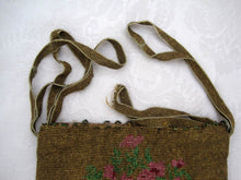 Load image into Gallery viewer, 1920s Beaded Flapper Purse Micro Bead Reticule Pink Roses