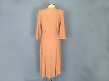 Load image into Gallery viewer, 1940s WWII Era Fringed Peach Pink Rayon Dance Dress