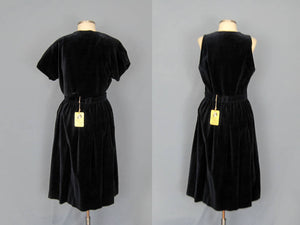 1950s Blue Velvet 2 Piece Dress Dell Tween DEADSTOCK