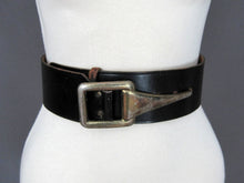 Load image into Gallery viewer, 1940s 50s Garay Black Leather Belt Hook Buckle