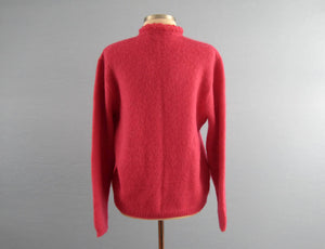 1950s Cardigan Sweater Hot Pink Wool Lofties by Lawrence