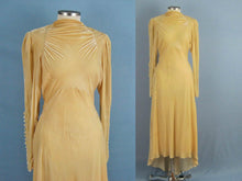 Load image into Gallery viewer, 1930s Golden Ivory Liquid Silk Velvet Wedding Gown 