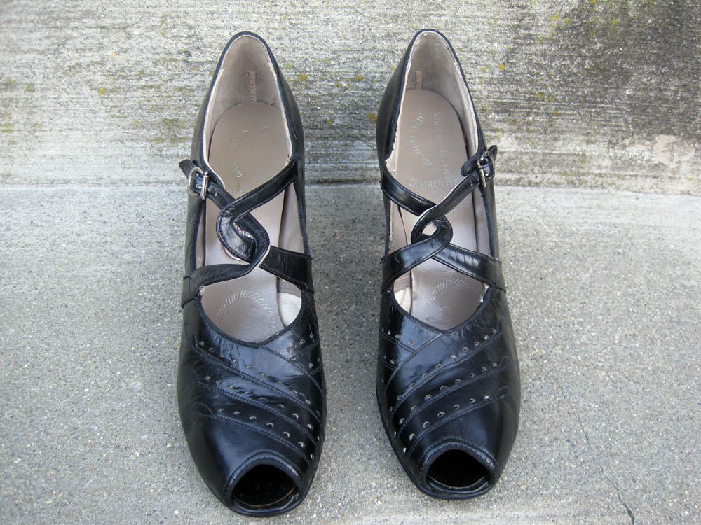1930s Art Deco Mary Jane Pumps Enna Jettick Peep Toe Shoes Deadstock ...