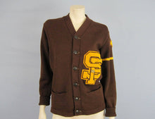 Load image into Gallery viewer, 1940s Varsity Letterman Sweater Brown Wool Wil Wite Champion Award SF 41