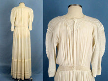 Load image into Gallery viewer, 1900s Edwardian Tea Dress Embroidered Gauze with Openwork