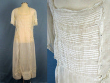 Load image into Gallery viewer, 1920s Flapper Wedding Dress Creamy White Embroidered Cotton Organdy Gown