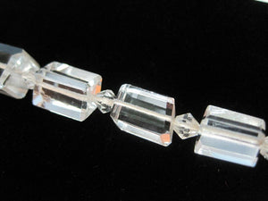 1920s Art Deco Necklace Hand Cut Trapezoid Rock Quartz Crystal Necklace