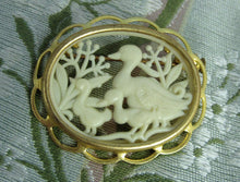 Load image into Gallery viewer, 1920s Pin Brooch French Celluloid Ducks Silhouette Pin
