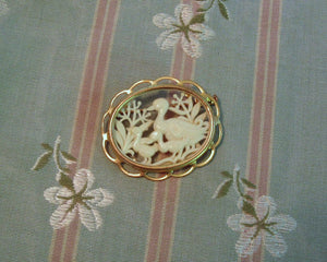 1920s Pin Brooch French Celluloid Ducks Silhouette Pin