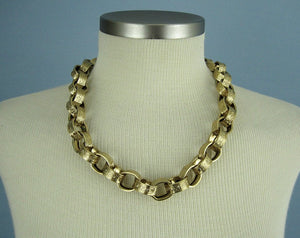 1980s Givenchy Chunky Necklace Victorian Revival Gold-tone